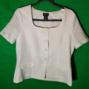 SOHO Apparel Ltd Womens White Lined Blouse Petite Medium Business Wedding NWT